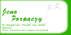 jeno porpaczy business card